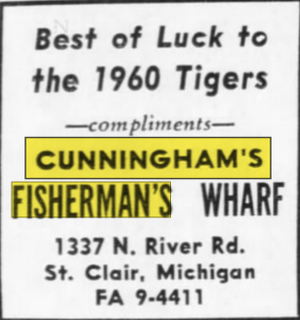 River Crab Blue Water Inn (Stew Cunninghams Fishermans Wharf) - Apr 1960 Ad